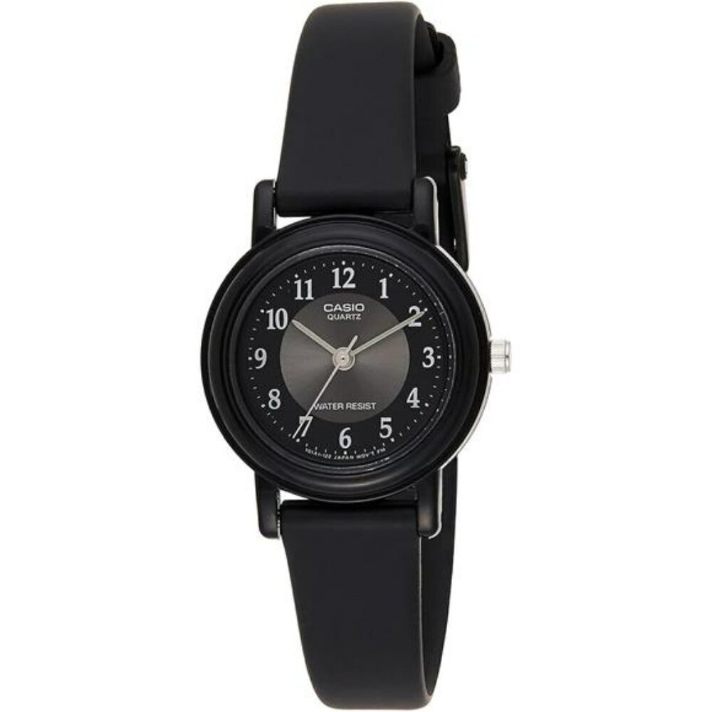 Womens Black Analog Watch Lightweight Water Resistant Classic Quartz Timepiece